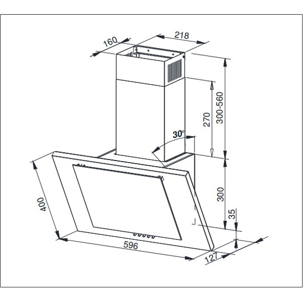 Кухонная вытяжка Weissgauff Gamma 60 PB WH