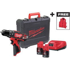 Ударная дрель-шуруповерт Milwaukee M12 BPDMC-202C 4933499465 (с 2-мя АКБ, кейс)