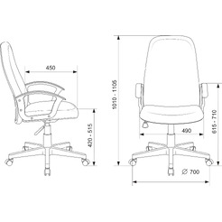 Кресло Бюрократ CH-808LT (серый)