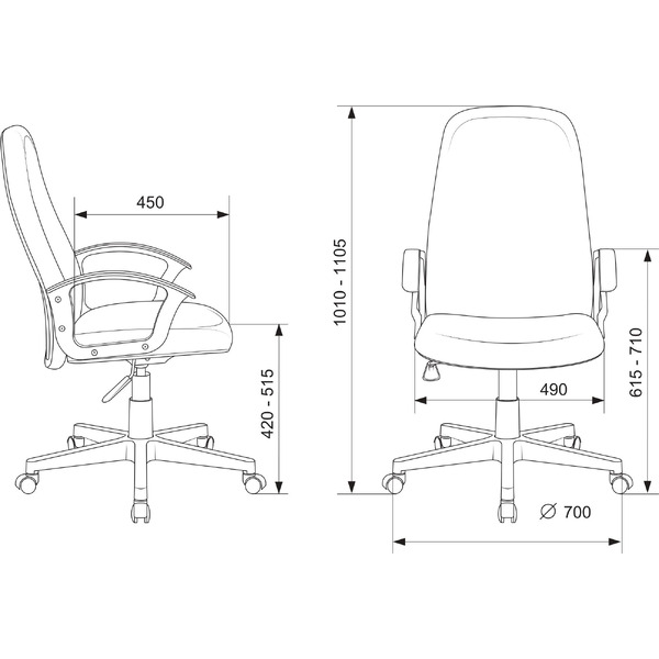 Кресло Бюрократ CH-808LT (серый)