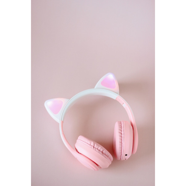 Наушники с ушками MIRU Cat EP-W10 (розовый)