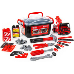 Автомобиль-эвакуатор Полесье 57136 214-01 MAMMOEТ + конструкторский набор (36 элементов)