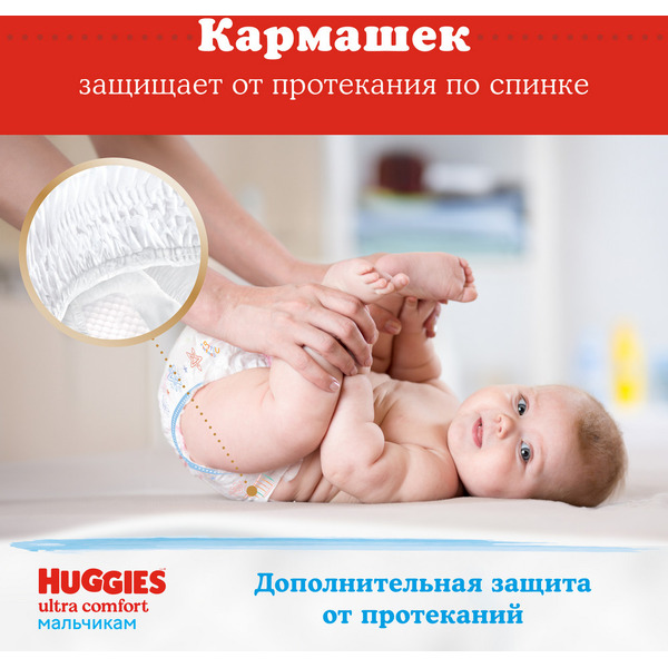 Детские одноразовые подгузники HUGGIES Ultra Comfort  5 Disney Boy  (12-22кг) 84 шт.