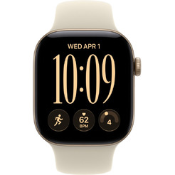 Умные часы Apple Watch Series 12 42 мм MJED4X/A (алюминиевый корпус, золотистый/бежевый, спортивный силиконовый ремешок S/M)