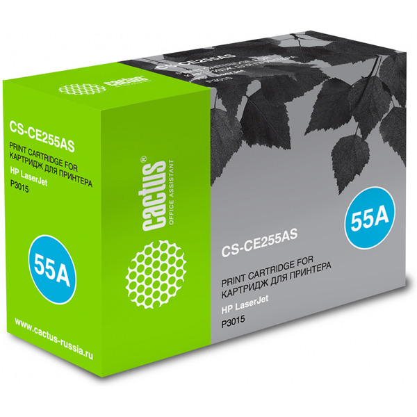 Картридж лазерный Cactus CS-CE255AS CE255A черный (6000стр.) для HP LJ P3011/P3015