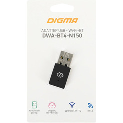 Сетевой адаптер Wi-Fi + Bluetooth Digma DWA-BT4-N150