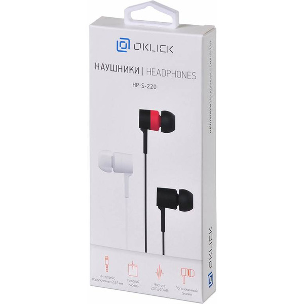 Наушники Oklick D2-1B/R HP-S-220 черно-красный