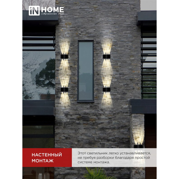 Светильник уличный настенный двусторонний IN HOME ДБУ TWIN-830BL (4690612051963)