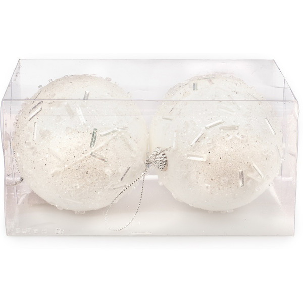 M87-25 Набор новогодних шаров 2шт белый Ausini