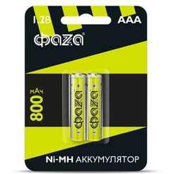 Аккумулятор ФАZA 5002883 AAA 800 мАч 1.2В, блистер 2 шт.