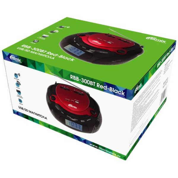 Магнитола Ritmix RBB-300BT Red-Black