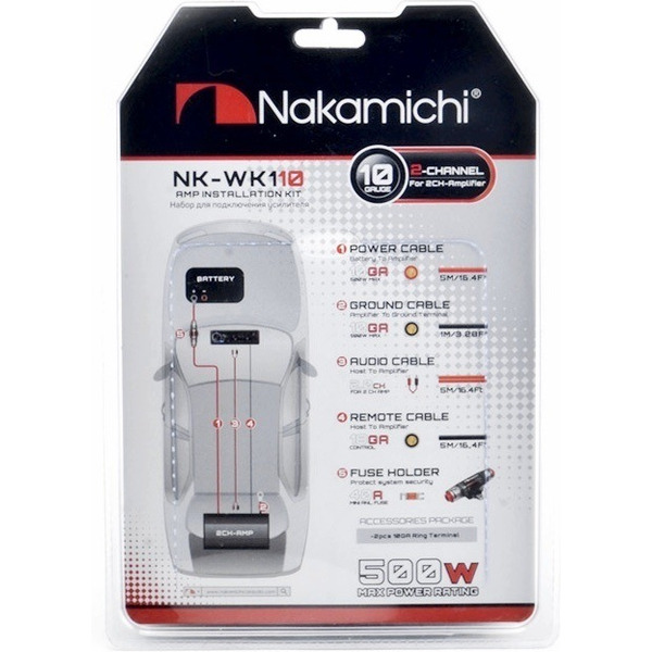 Набор проводов для подключения 2-канального усилителя 10Ga NAKAMICHI NK-WK110