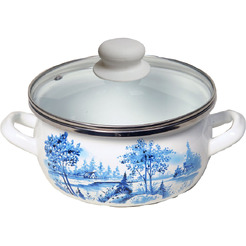 Кастрюля Сантэкс 1-2425112 (гжель, белый)