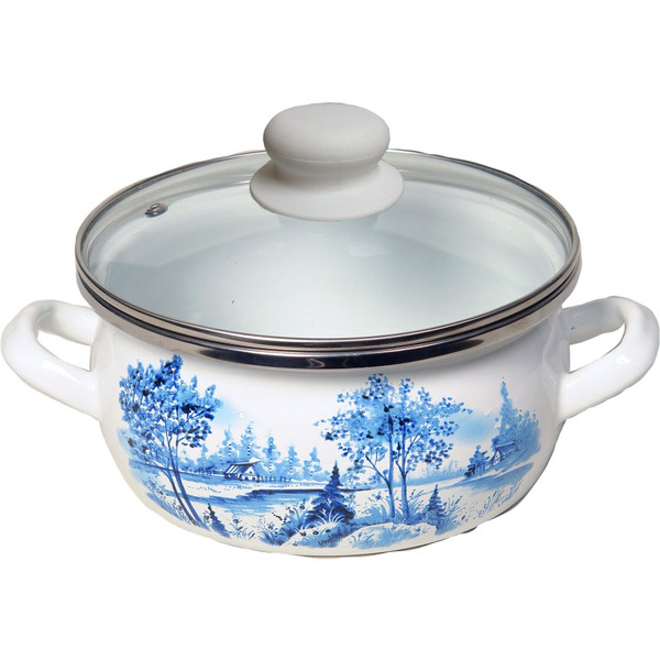 Кастрюля Сантэкс 1-2425112 (гжель, белый)