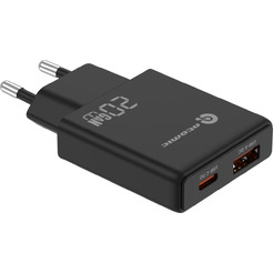 Зарядное устройство Atomic BLADE G203 GAN 20W 2-порта USB (A+C), цвет черный | 10.205