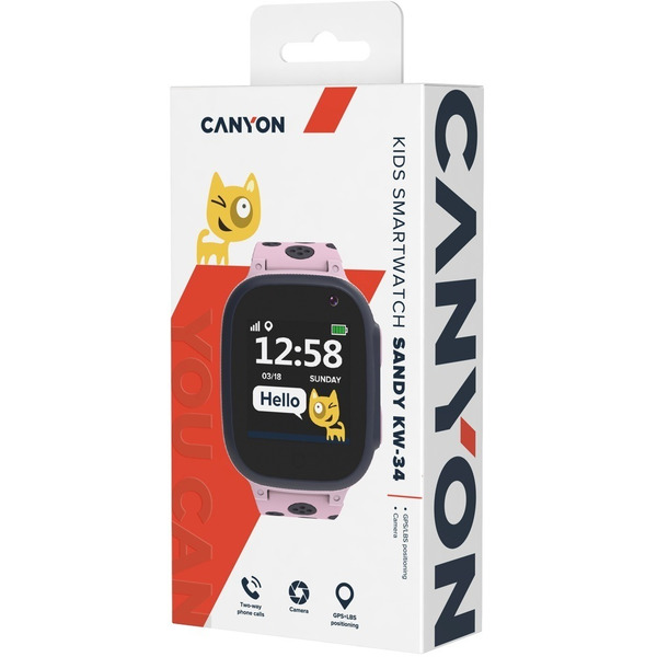 Умные часы Canyon Sandy CNE-KW34PP (серый/розовый)