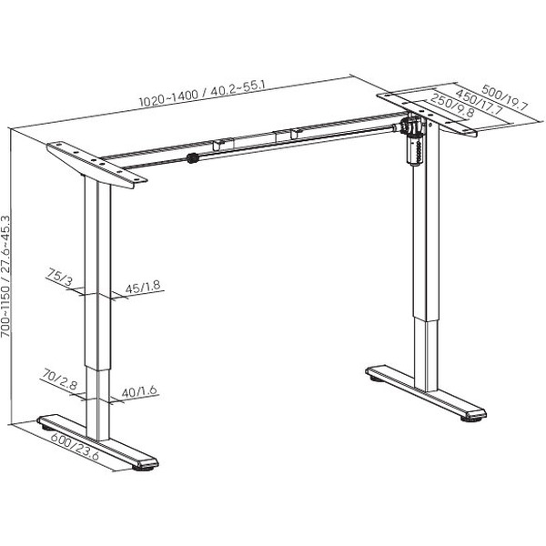 Рама к столу Ergosmart Electric Desk Prime (белый)