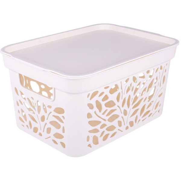 Корзина с крышкой Полимербыт Leaves 10л 4383700