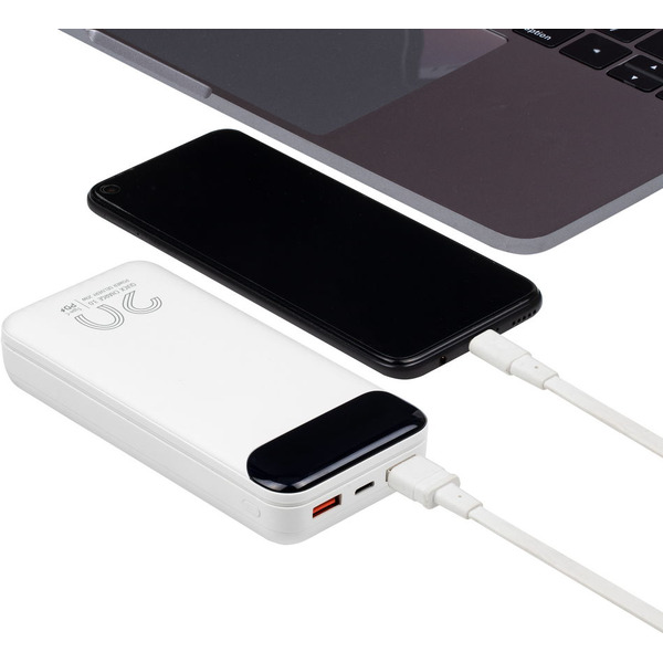 Внешний аккумулятор с дисплеем RIVACASE VA2580 (20000 mAh) белый