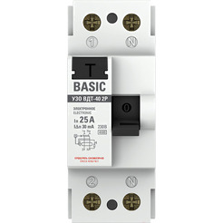 Устройство защитного отключения EKF Basic ВДТ-40 2P 25А 30мА elcb-2-25-30e-sim