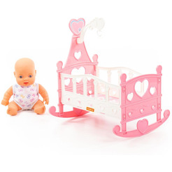 Пупс Полесье Славный + кроватка-качалка 76670