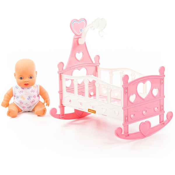 Пупс Полесье Славный + кроватка-качалка 76670