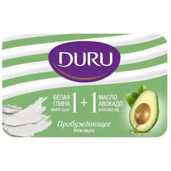 Крем-мыло DURU 1+1 Белая глина+Масло авокадо 80г