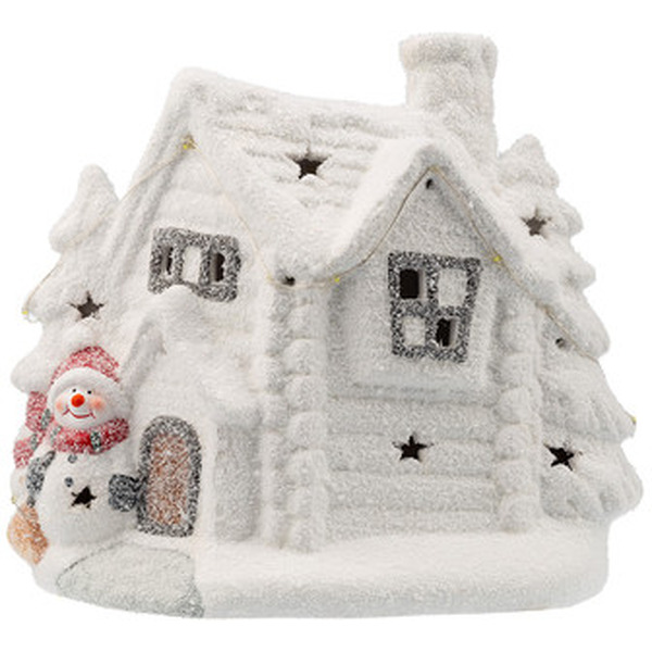 Керамическая фигурка NEON-NIGHT Домик со снеговиком 505-007
