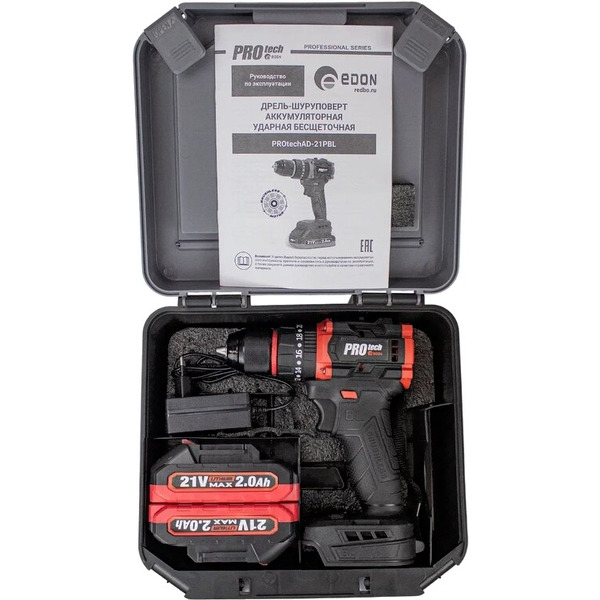 Ударная дрель-шуруповерт EDON PROtech AD-21PBL 27982