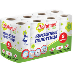 Полотенца бумажные 2-х слойные ЛЮБАША ECO 114743