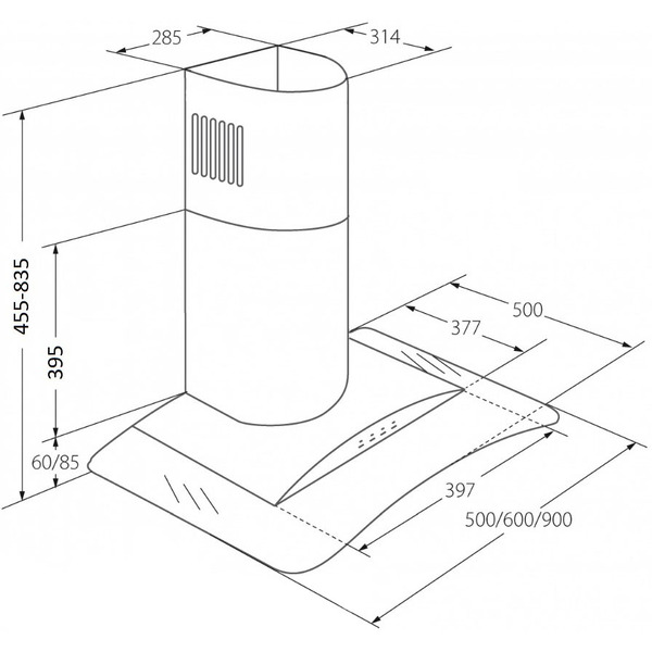 Вытяжка Akpo Largo Eco 50 WK-4 (черный)