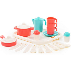 Набор игрушечной посуды Полесье Настенька с подносом на 3 персоны 3957