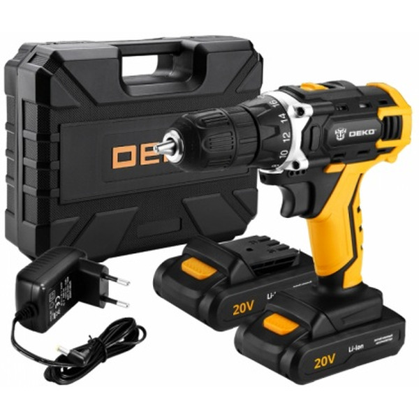Дрель-шуруповерт Deko DKCD20FU-Li SET 3 (063-4177) с 2-мя АКБ