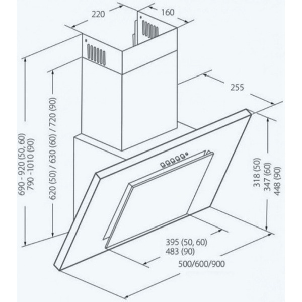 Вытяжка Akpo Nero Eco 60 WK-4 (серый, черное стекло)