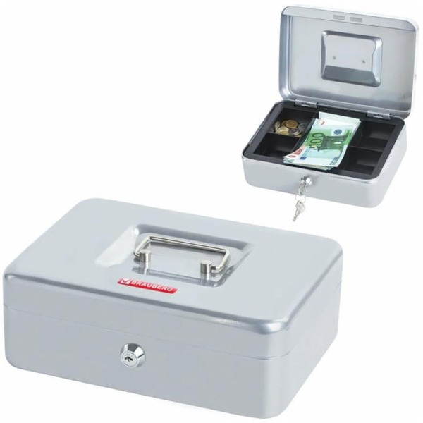 Кэшбокс BRAUBERG Safe 291059 (серебристый)