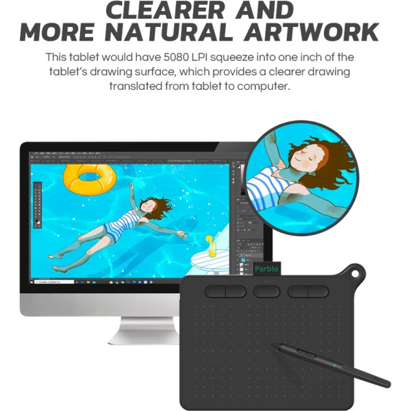 Графический планшет Parblo Ninos S (черный)