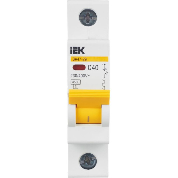 Выключатель автоматический IEK ВА 47-29 40А 1P 4.5кА С MVA20-1-040-C