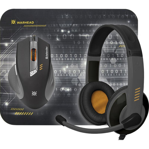 Игровой набор DEFENDER Warhead MPH-1500 (мышь+гарнитура+ковер)