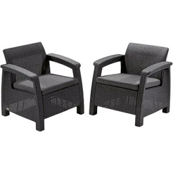 Набор садовой мебели Keter Corfu Duo 258976 (графит)