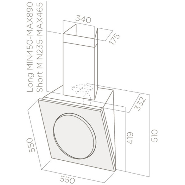 Вытяжка ELICA MINI OM BL/F/55
