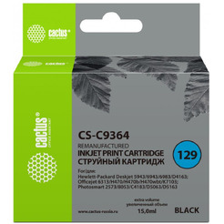 Картридж струйный Cactus CS-C9364 №129 (черный)