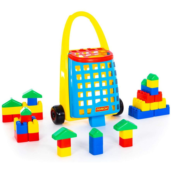 Конструктор Полесье 46888 Забавная тележка + Конструктор "Беби"