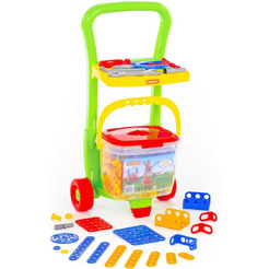 Игровой набор Полесье Тележка Caddie с конструктором Изобретатель (Набор №542) 54401