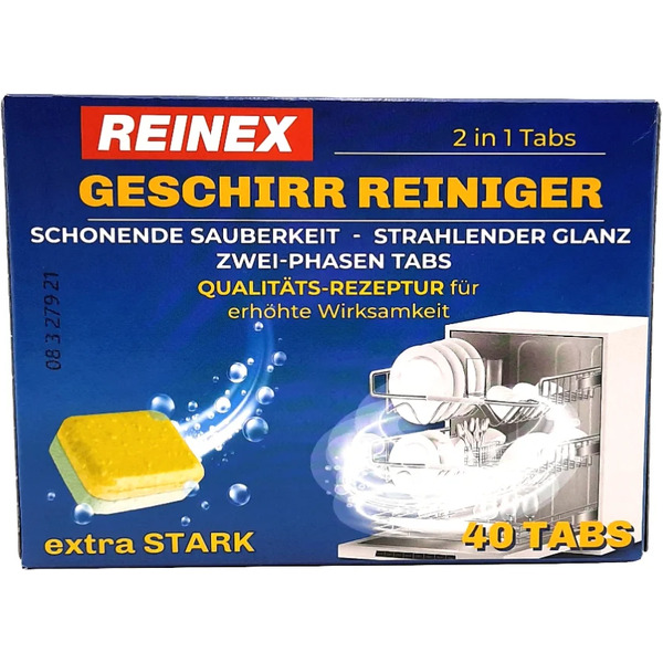 Таблетки для посудомоечных машин Reinex Geschirr-Reiniger UltraTabs: 2 в 1 (40 шт)