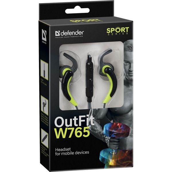 Наушники Defender OutFit W765 (серый/желтый)