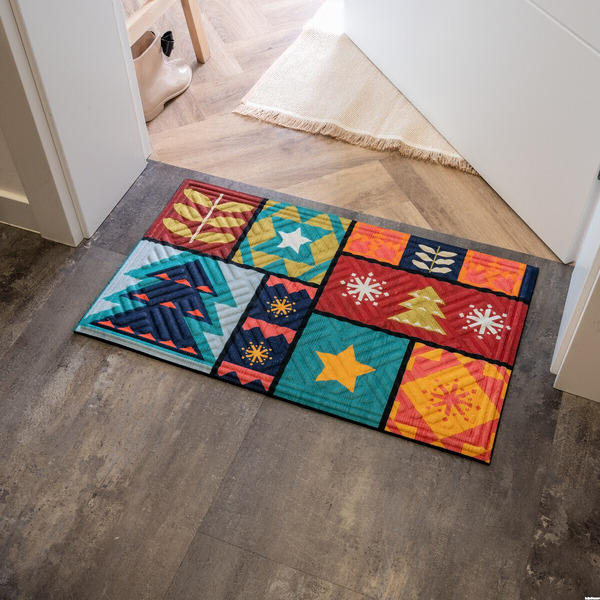 Коврик грязезащитный Multy Home Lima 45x75 EU5000347 (принт Colorful Xmas)