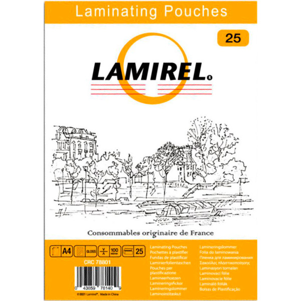 Пленка для ламинирования Lamirel LA-78801 А4, 100мкм, 25 шт.