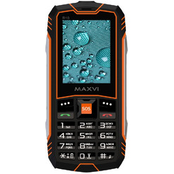 Мобильный телефон Maxvi R10 + ЗУ WC-112 (черный/оранжевый)