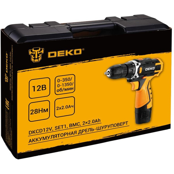 Дрель-шуруповерт Deko DKCD12V Set1 083-1022