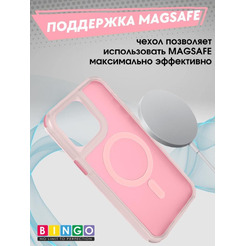 Бампер BINGO Model Magnetic для APPLE iPhone 16 Pro Max розовый